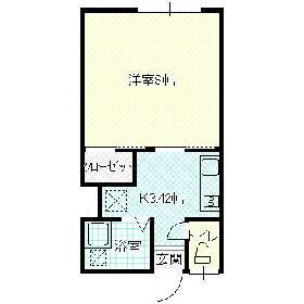 レジデンスコスモ2(1K/2階)の間取り写真