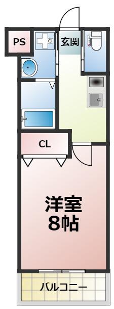 FR.IMP大阪城東(1K/3階)の間取り写真