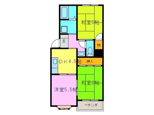 フラワーハイツ(3DK/1階)の間取り写真