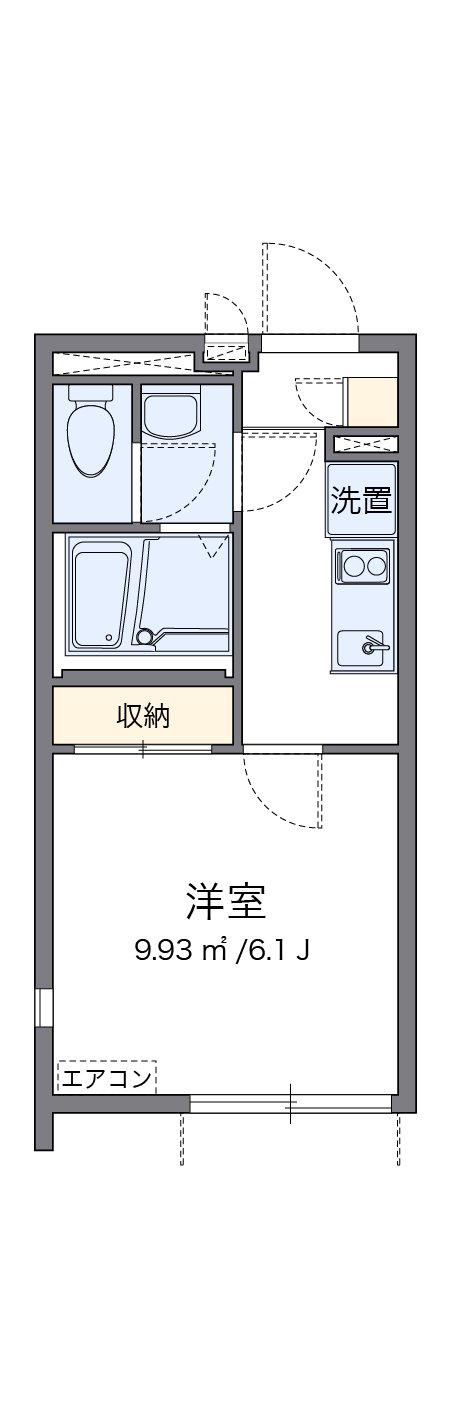 クレイノビューテラス恵比寿(1K/2階)の間取り写真