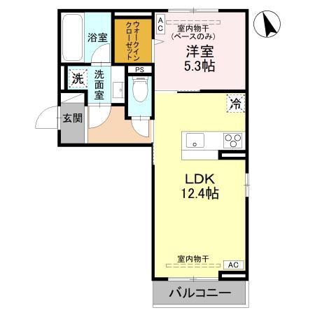 DーROOM福住 A棟(1LDK/3階)の間取り写真