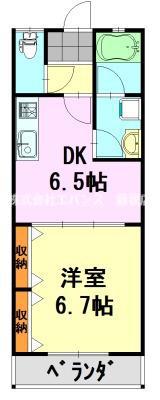 メイ・クレール(1DK/1階)の間取り写真