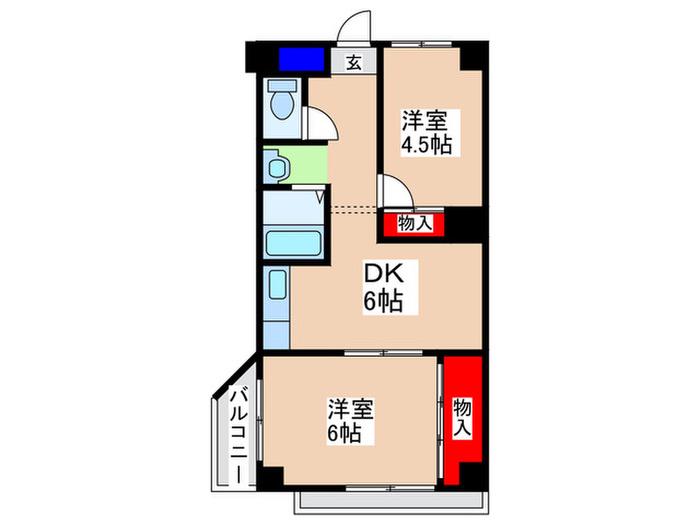 エリータ守口(2DK/3階)の間取り写真