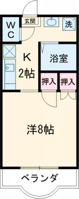 コンフォート上野(1K/1階)の間取り写真