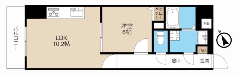 ロン・ポワン(1LDK/7階)の間取り写真