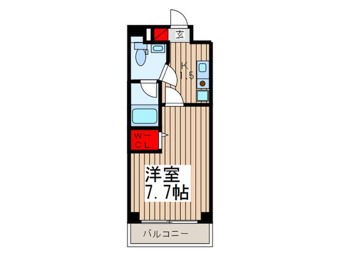 アクシーズグランデ高鼻町(1K/2階)の間取り写真