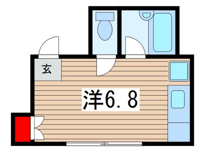 山政荘(ワンルーム/2階)の間取り写真