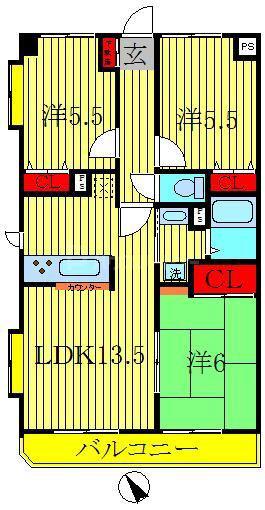 第2アーバンパルム柏(3LDK/3階)の間取り写真