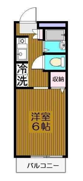 エスポワール(1K/1階)の間取り写真