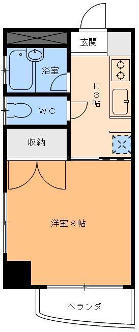 ミナトビル朝生田(1K/4階)の間取り写真