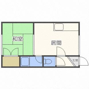 ハイツ16(1DK/1階)の間取り写真