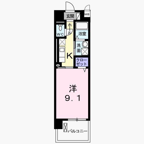 エテルノ りんくう(1K/6階)の間取り写真