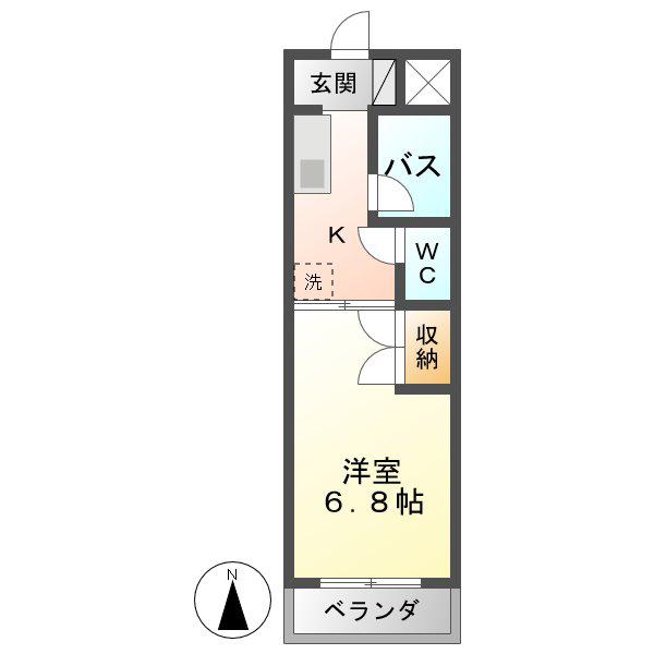 アパルタ デ カミノ(1K/2階)の間取り写真