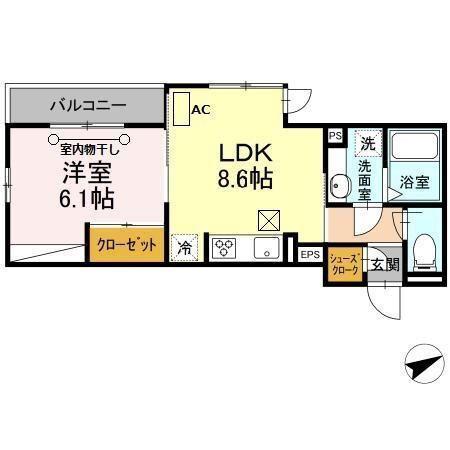 ロイヤルキング(1LDK/1階)の間取り写真