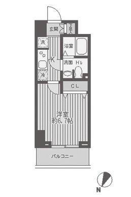 レジディア蒲田(1K/10階)の間取り写真