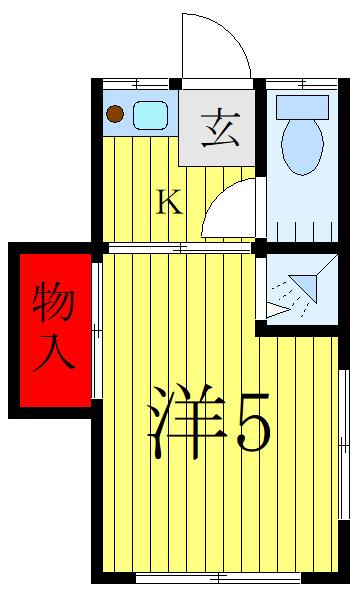 村松荘(1K/2階)の間取り写真