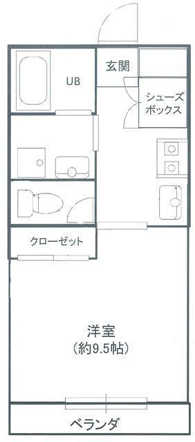 ソルパティオ(1K/2階)の間取り写真