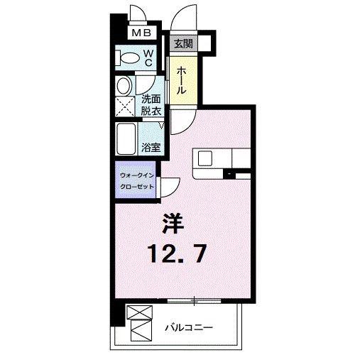 レジデンス Y&K(ワンルーム/2階)の間取り写真