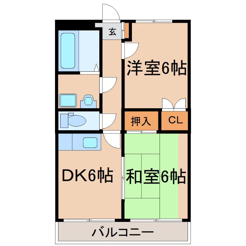 メゾンそれいゆ(2DK/2階)の間取り写真