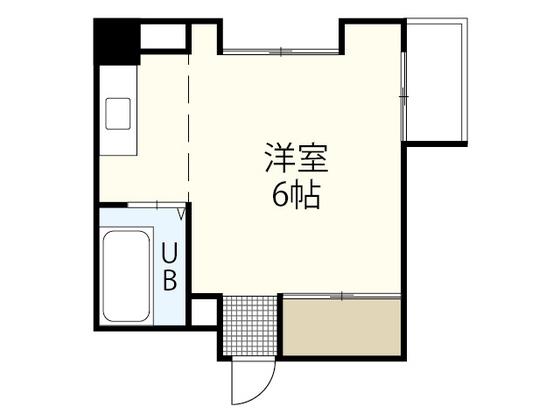 出汐レスト(ワンルーム/3階)の間取り写真