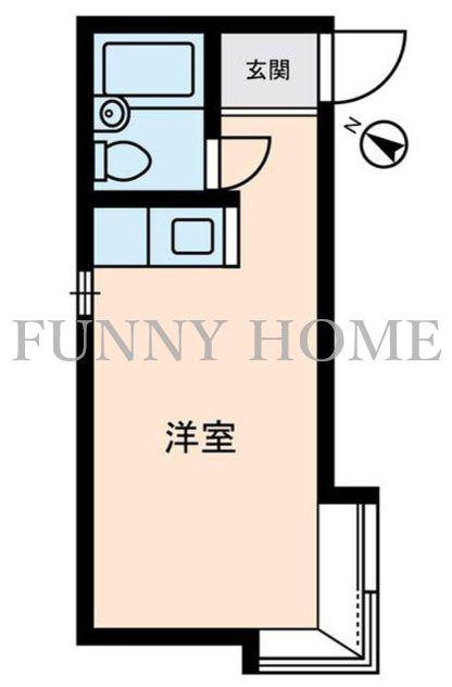 カーシュ上馬(ワンルーム/2階)の間取り写真
