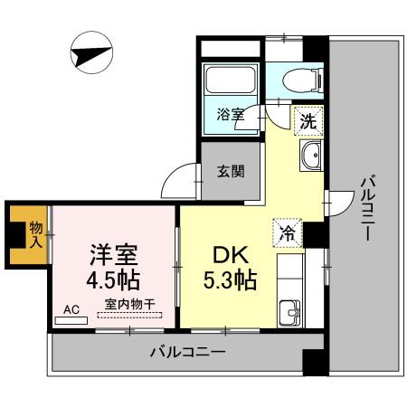 波田マンション(1DK/5階)の間取り写真
