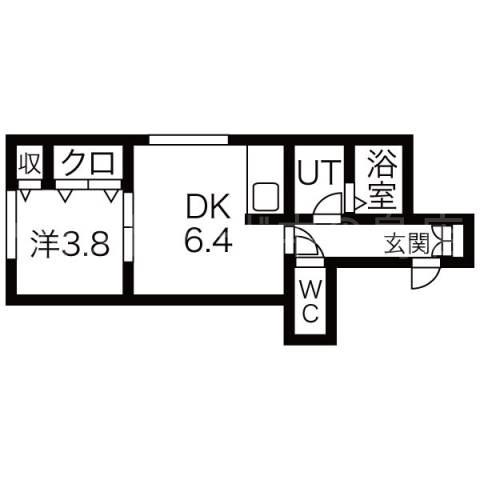 ラフレーズN34 イースト(1DK/3階)の間取り写真