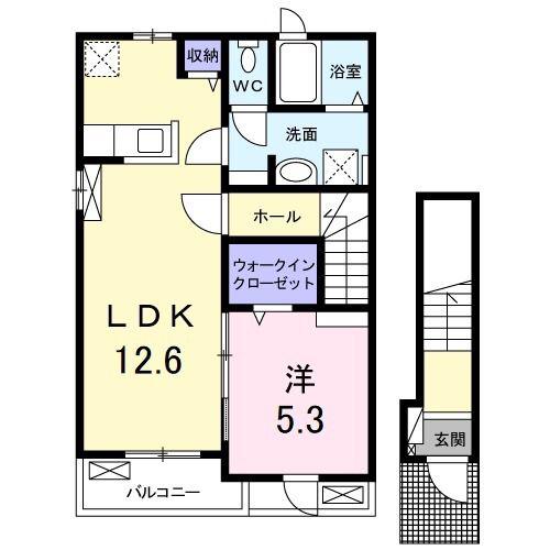 シーズンテラス太子(1LDK/2階)の間取り写真