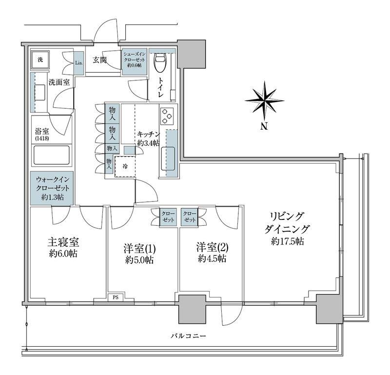 パークシティ中野ザタワー エアーズ(3LDK/20階)の間取り写真
