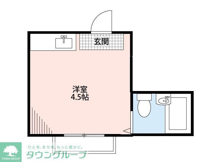 ペアパレス朝霞(ワンルーム/1階)の間取り写真