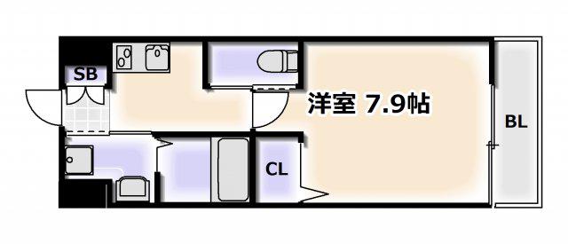 LIVIAZ NAMBA RENOM(1K/3階)の間取り写真