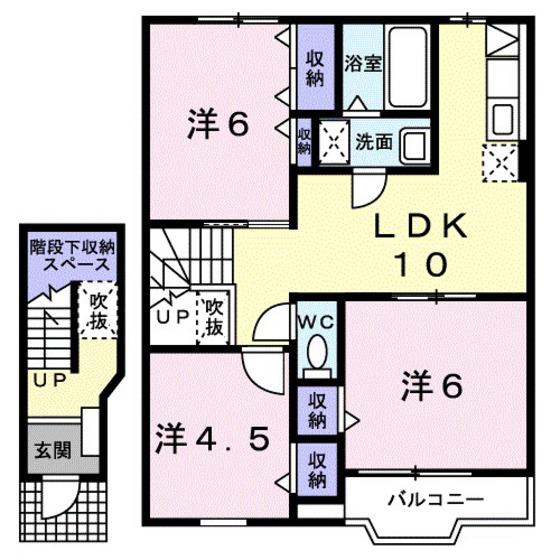 サミットハウスB棟(3LDK/2階)の間取り写真