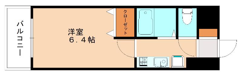 ライオンズマンション三萩野駅前(1K/2階)の間取り写真