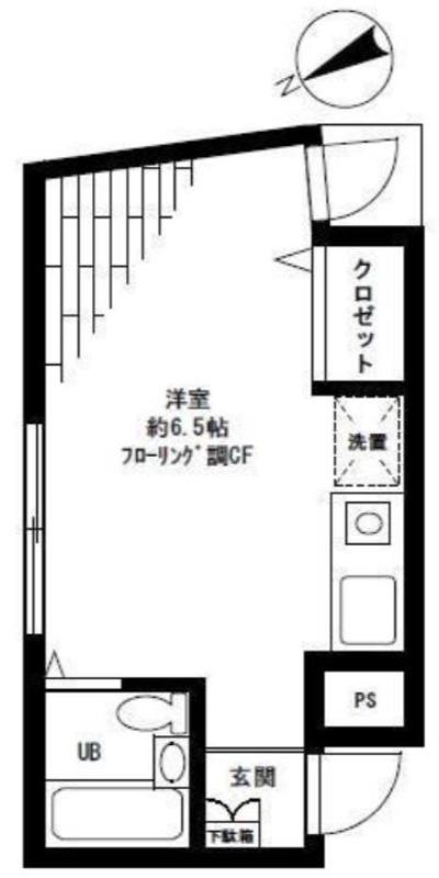 ホワイトシェル馬込II(ワンルーム/2階)の間取り写真