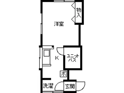 コーポユミコ(ワンルーム/1階)の間取り写真