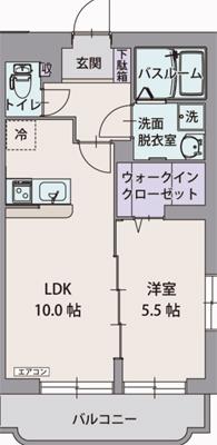 アングルス(1LDK/1階)の間取り写真