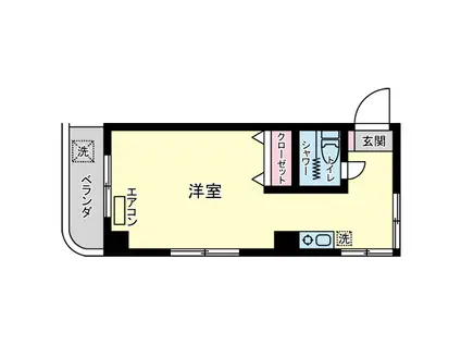 ベルビーTO(ワンルーム/2階)の間取り写真