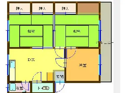 近本マンション(3DK/2階)の間取り写真