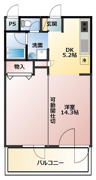 ラ・テラス・トリコロール(1LDK/1階)の間取り写真