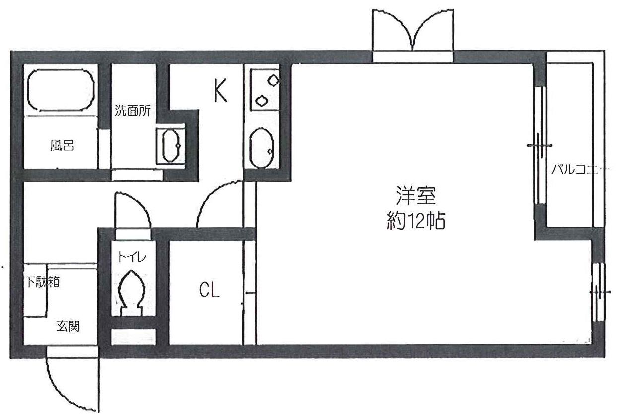 アマンスイート(1K/2階)の間取り写真