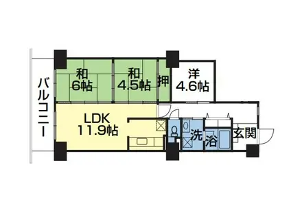 コープ野村武蔵(2SLDK/3階)の間取り写真