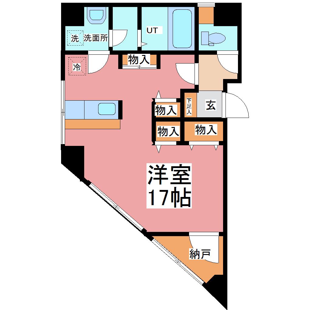 YSケントクビル(ワンルーム/3階)の間取り写真