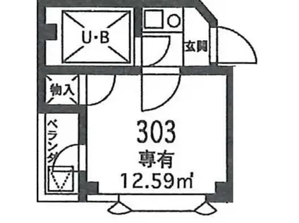 ニチエーイン鷹の台(1K/3階)の間取り写真