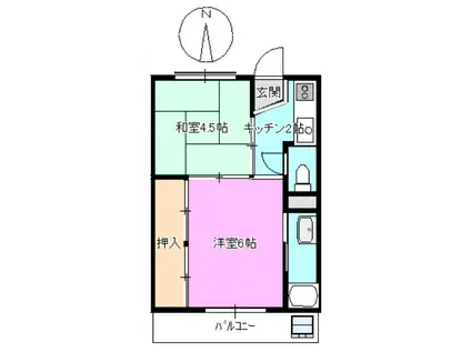 ビレッジハウス坂城(2K/2階)の間取り写真