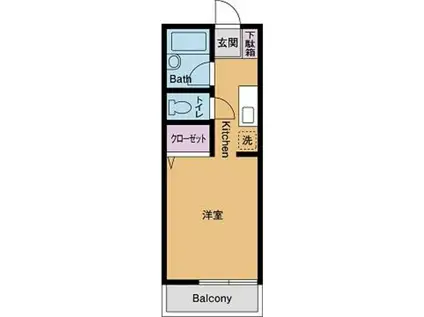 サニーハイツHASE(ワンルーム/1階)の間取り写真