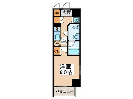 浅草橋レジデンス(1K/5階)の間取り写真