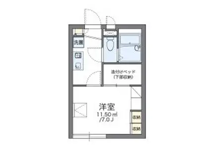 レオパレスコート アベⅡ(1K/1階)の間取り写真