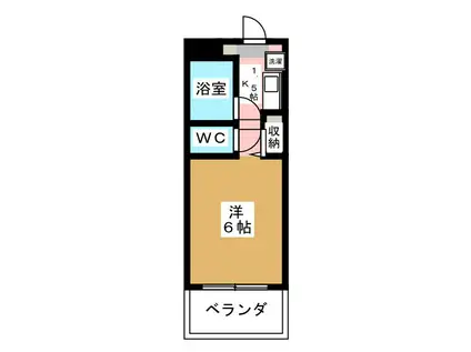 パークハイツ川本(ワンルーム/3階)の間取り写真