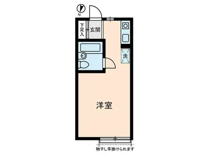 ソレイユ経堂(ワンルーム/2階)の間取り写真