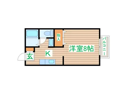 リジェールコート荒井II(1K/1階)の間取り写真
